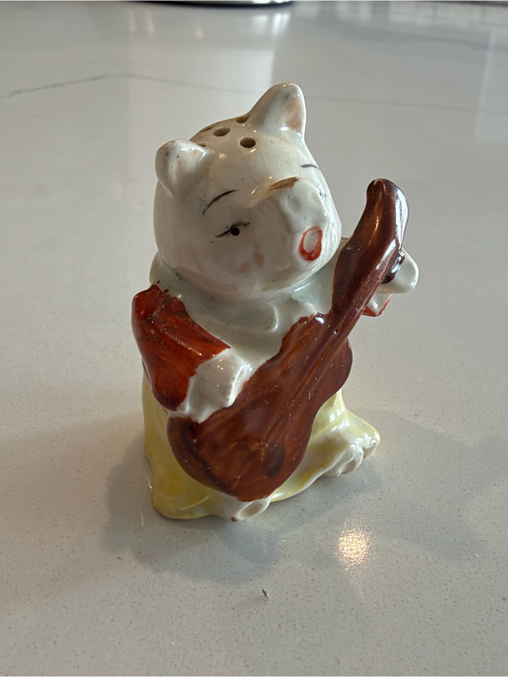 Vintage Ceramic Cat Figurine Salt Shaker